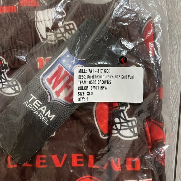 NFL CLEVELAND BROWNS MENS BROWN BREAKTHROUGH SLEEP PANTS | XL - Picture 4 of 5